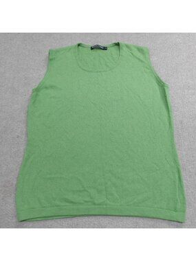 Woolovers Womens Sweater XL Green Vest 100% Wool